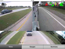 Screenshot of surrounding views while driving